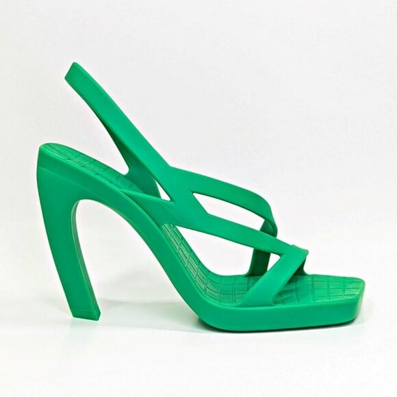 Bottega Veneta Jimbo Women's Slingback Rubber Heeled Sandals Size 38 (MSRP $890) - Picture 4 of 12